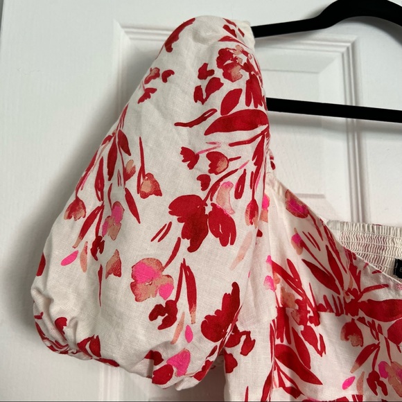 NWT Banana Republic puff sleeve white floral dress - Picture 8 of 14